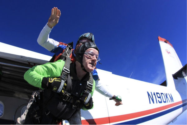 dentures fall out while skydiving