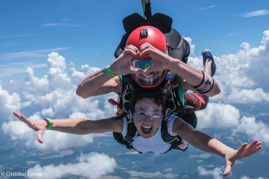 skydiving birthday gift is skydiving fun tandem skydiver smiling