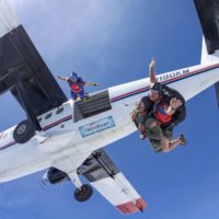 scariest part of skydiving tandem skydiver jumping out of plane