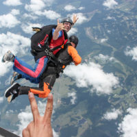 skydiving during clouds or weather