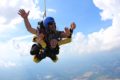 skydiving in summer or clouds